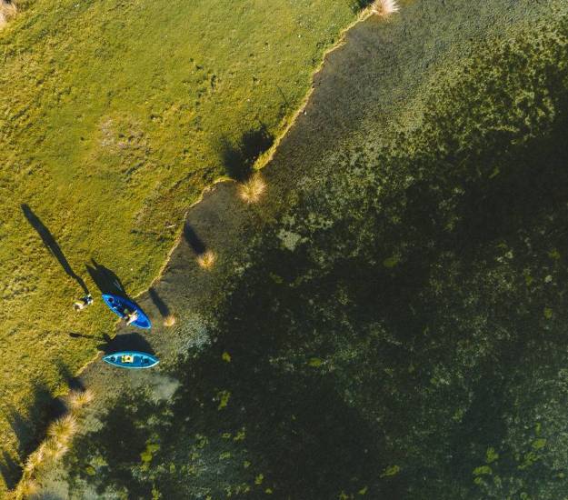 Aerial view of the lake